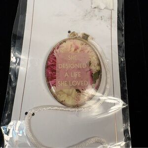 NWT Pink Floral Inspirational Gift Charm Bookmark